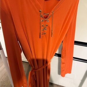 Michael Kors Orange Long Sleeve Dress